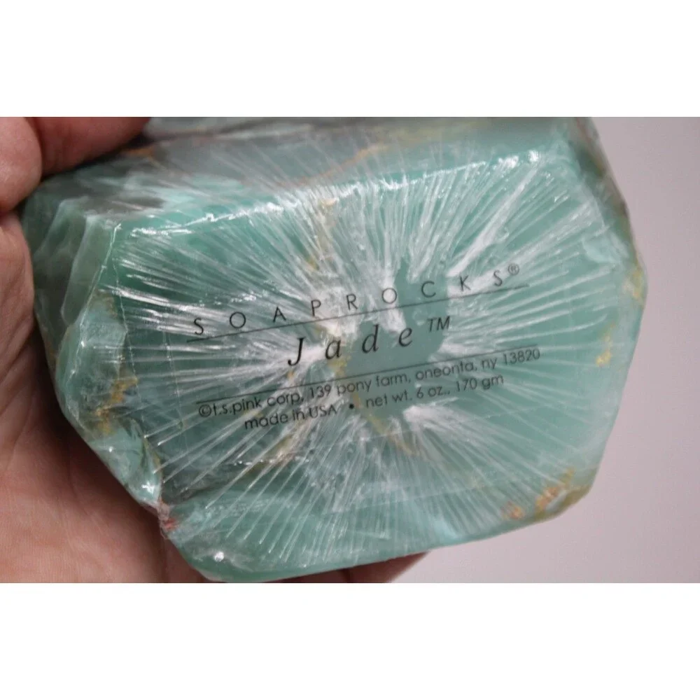 SoapRocks Jade Gemstone Soap Bar 6 oz Green Sealed Crystal Bath Gift USA Large